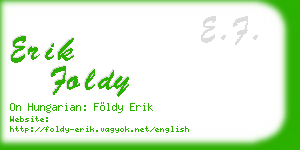 erik foldy business card